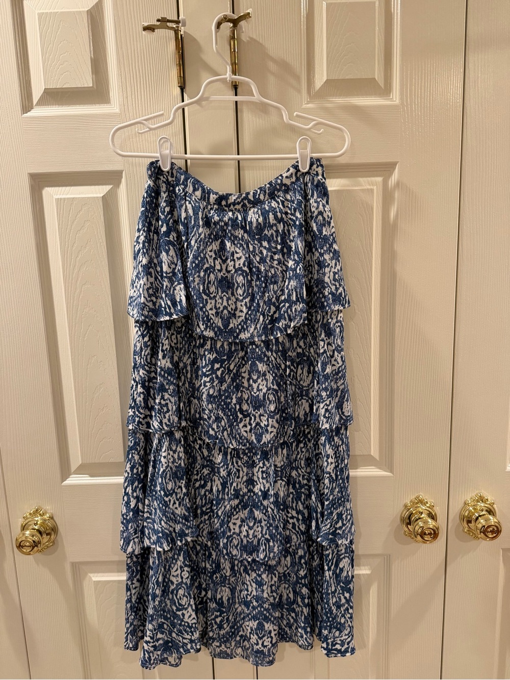 Abercrombie Women’s Blue Patterned Tiered Skirt